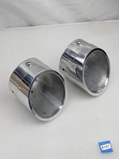 4" Polished Slash Quick Change End Cap For Bassani Exhaust Slip On Systems Pair