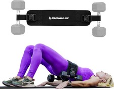 Exercise Hip Thrust Belt with Extra Padding for Weights, One Size, Black