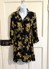 Urban Outfitters Blazer Dress Black Yellow Button Fastener Belt Size S/P