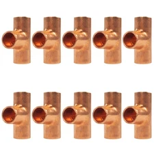 Appli Parts AP-T014B10 1/4in Wrot Copper Tee CxCxC connections for refrigeration