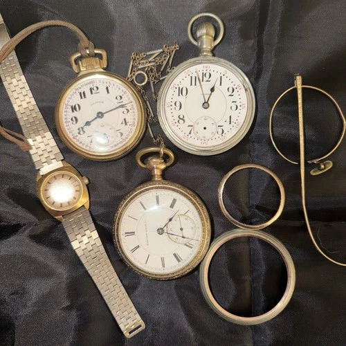 Vintage Pocket Watch Lot. gold filled parts 21 jewel Illinois