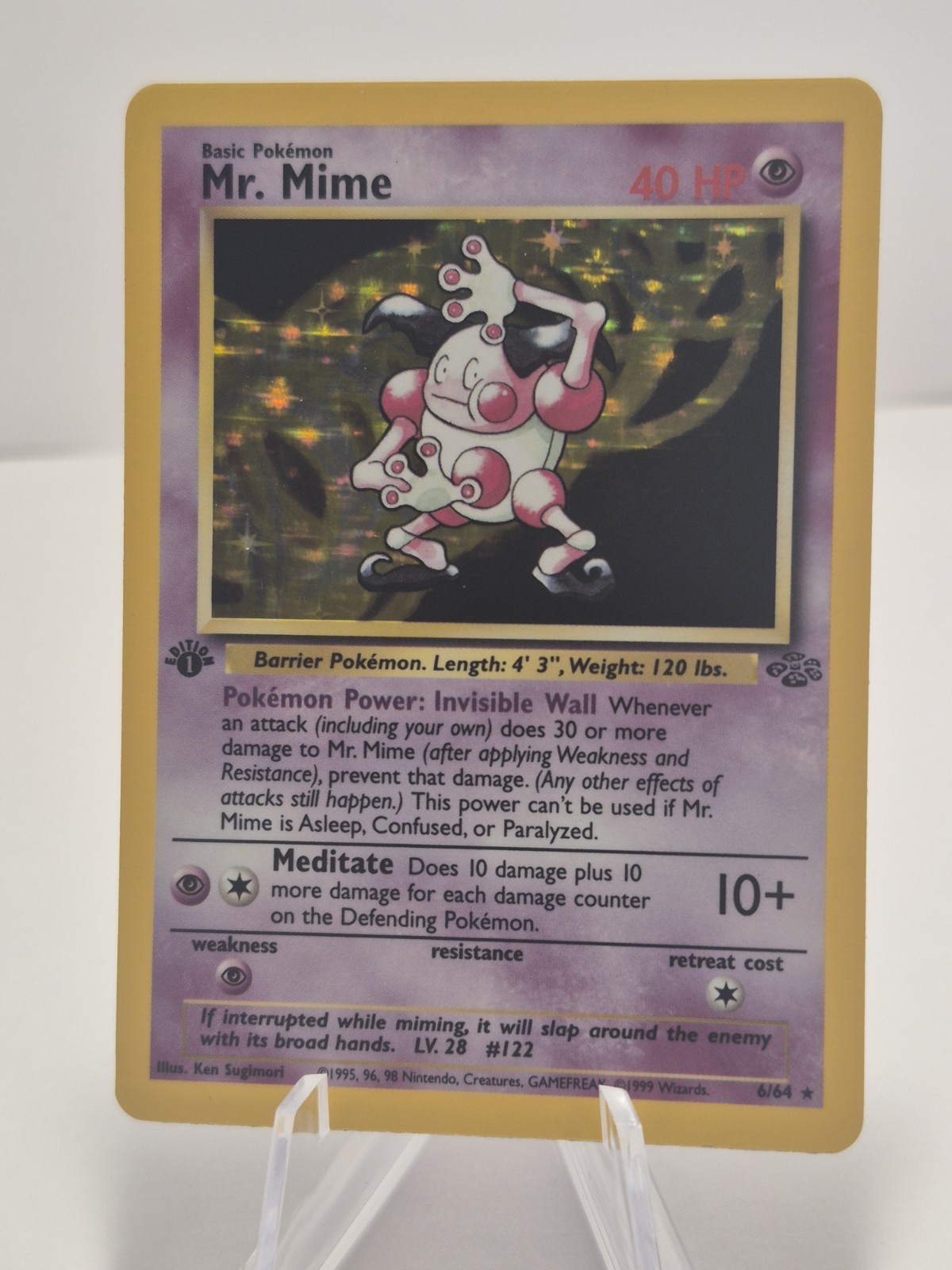 Mr Mime Pokemon 1st Edition NM - WOTC Holo 6/64 Jungle 1999