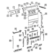 For Ram ProMaster 2500 2014-2024 Mopar 68167466AA Roof Rail Reinforcement