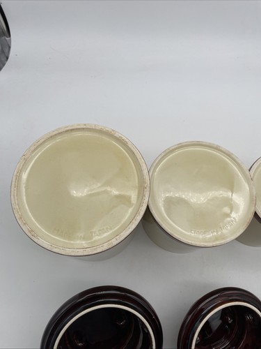 Vintage Weizen Muster Braun Keramik 4 Stück Milchkanne Stil Kanister Sets - Bild 13 von 24