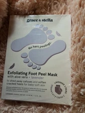 Grace & Stella Exfoliating Foot Peel Mask With Aloe Vera Lavendar 2 Pairs