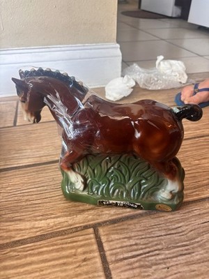Vintage Ezra Brooks 12 Horse Ceramic Whiskey Decanter - Heritage China READ