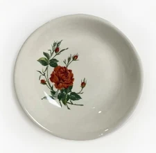 VTG American Beauty Round Serving Bowl Dish 8.75” Made in USA Rose Floral MCM