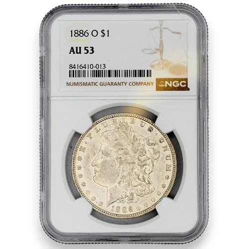 1886-O $1 MORGAN DOLLAR UNITED STATES MINT COIN 90% SILVER NGC CERTIFIED AU53