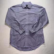 Jos. A. Bank Reserve Dress Shirt Mens 16-34 Purple Plaid Slim Fit Business