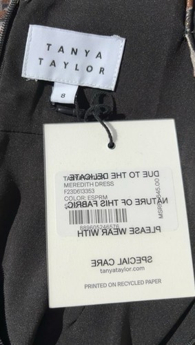 Tanya Taylor Damen Meredith Metallic Seidenmischung Espresso Midikleid Größe 8 - Bild 23 von 23