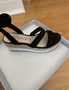 Sole Society SO-Aven Black Linen Sandals - Size 8.5