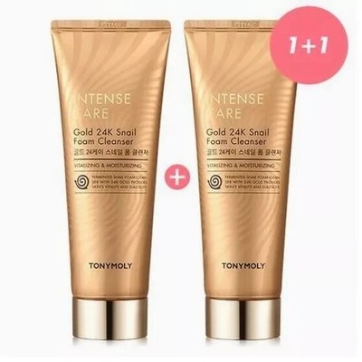 1+1 TONYMOLY Intense Care Gold 24K Snail Foam Cleanser 150ml Koreanische...