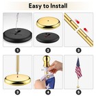2 Pack 8 Ft Sectional Indoor Flag Pole Kit with Base Ball Aluminum 3x5 Ft US — photo 4