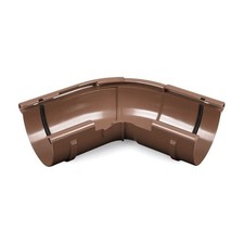 Angolo Esterno Regolabile per Grondaia in PVC, 120°-145°, Marrone, Sistema 75