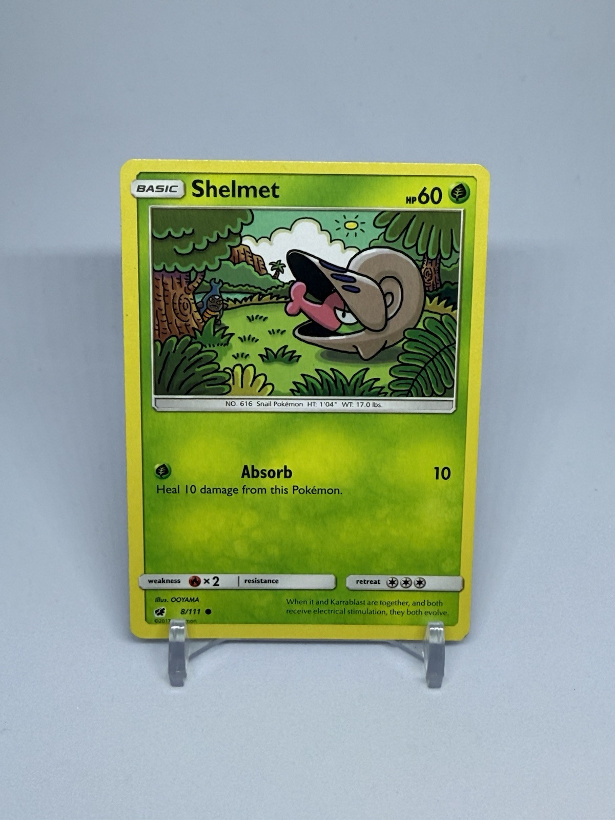 2017 Pokemon Card Crimson Invasion Shelmet 8/111