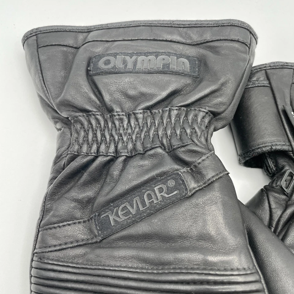Guantes Deportivos Olympia De Colección Para Hombre Pequeños Cuero Negro Motocicleta Montar Bicicleta Foto 3 de 4