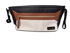 Itzy Ritzy Stroller Caddy Accessory Hang Bag Black Tan White