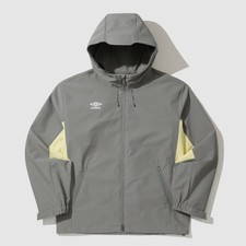 Umbro Superventilation 3LAYER Hooded Windbreaker Jacket Gray Khaki