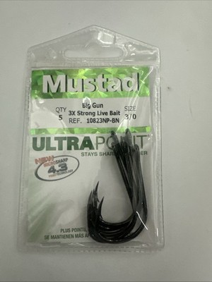 Mustad Big Gun 3/0 3x Strong Live Bait 10823NP-BN Pack Of 5