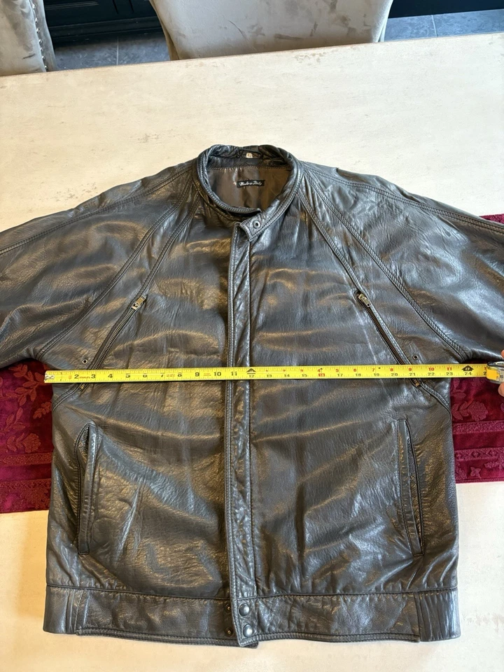 Chaqueta de cuero gris Bally Suiza talla grande 42 para hombre Foto 4 de 4