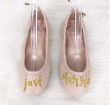 KATE SPADE JUST MARRIED BALLET SLIPPERS PINK FLATS SZ 6 BALLERINA BALLETCORE