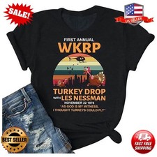 Turkey Thanksgiving Day T Shirt WKRP Turkey Drop Vintage T Shirts