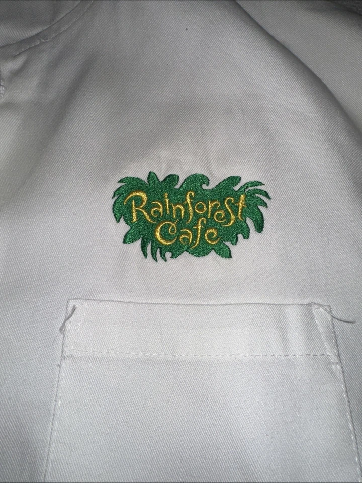 Abrigo de chef ejecutivo blanco uniforme vintage Rainforest Café para hombre talla 52 Foto 2 de 4
