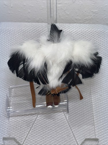 Poupée ancienne signée Nadine D. (N.D.) Navajo Kachina aigle danseuse fait main 4,5" - Photo 2/12