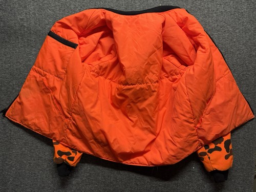 VTG Men's L Cabela's Orange Spot Camo Reversible Bomber Jacket Coat Thinsulate - Picture 17 of 23