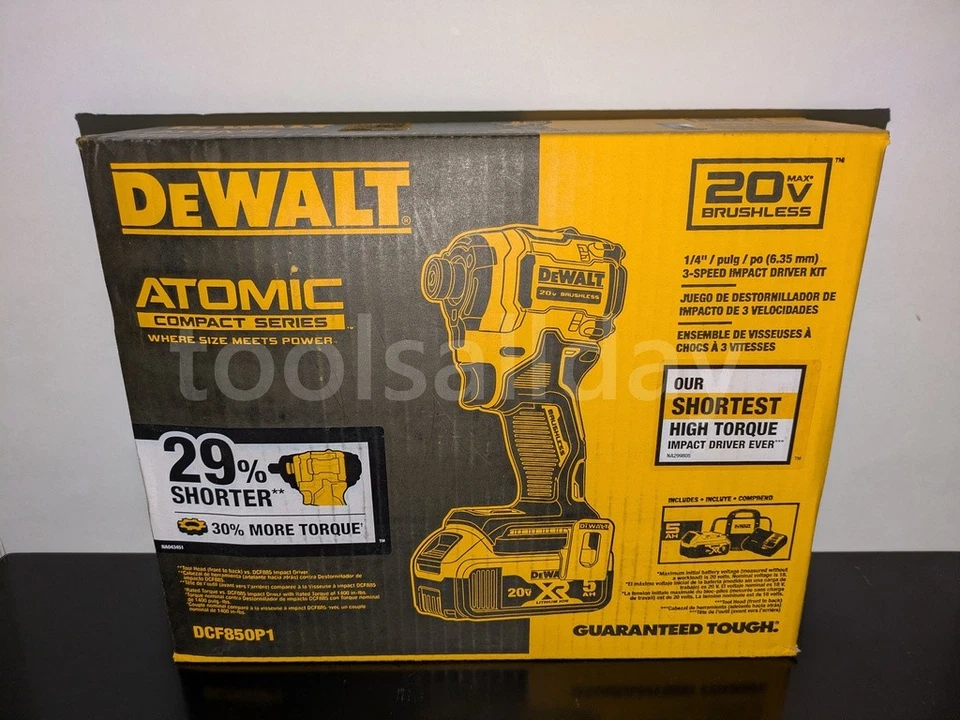DEWALT ATOMIC 20V MAX 1/4" Li-ion Brushless 3-Speed Impact Driver Kit DCF850P1 - Image 3 of 4