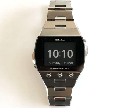 Rare SEIKO Brightz SDGA001 Solar Radio EPD Stainless Steel Watch