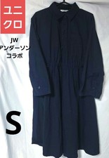 UNIQLO JW Anderson Cotton Gathered Dress Navy Size S