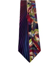 Corbata de seda Vitaliano Pancaldi colorida abstracta italiana