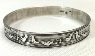 Antiker Silberarmreif Armreif Silber RY 14 H7 Marke Dianakopf DESIGN Vögel !!!!