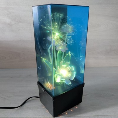 Vintage Glasfaser Blumen Lampe Farbwechsel Sensorik Retro 80er Kunststoff Leuchte