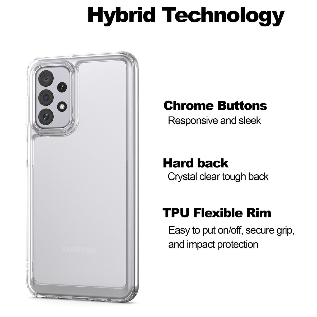 For Samsung Galaxy A23 5G Phone Case Clear Hard Back Hybrid For Samsung Galaxy A23 5G Phone Case Clear Hard Back Hybrid