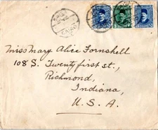 Egypt 3m and 15m (2) King Farouk 1933 Cairo to Richmond, Ind.  EUROPEAN SIZE
