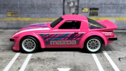 CUSTOM Pink Mazda RX-7 • White Real Riders • 2025 Hot Wheels • HTF - Picture 2 of 7