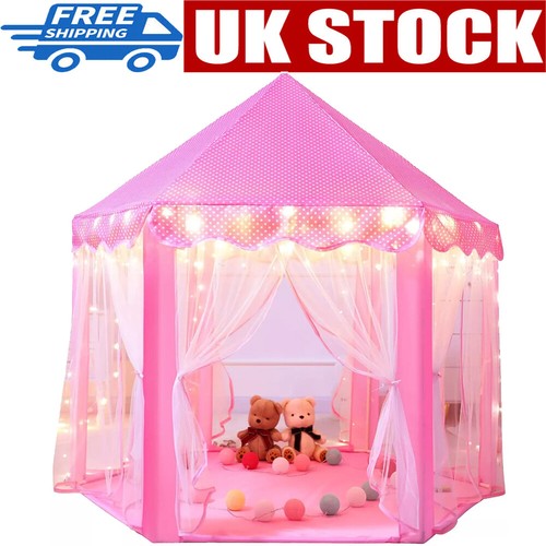 Kids Light Up Play Tent Girl Pink Fairy Princess Childrens House with LED Lights - Picture 1 of 8