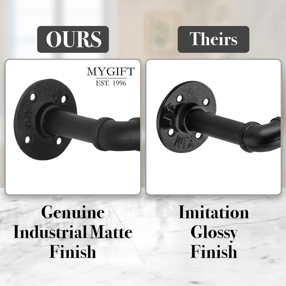 Porta toallas de papel temático industrial montado en la pared MyGift Foto 2 de 4