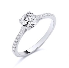 925 Sterling Silver 1.50ct AAA Simulated Diamond Solitaire Ring size K to S