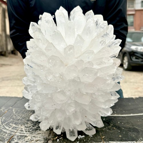 30.42LB New Find white Phantom Quartz Crystal Cluster Mineral Specimen Healing - Picture 9 of 9