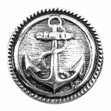 2 x 22mm Nautical Sailor Anchor Polyester Faced Craft Buttons