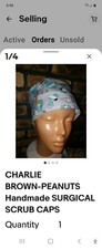 CHARLIE BROWN AND FRIENDS.       Handmade SURGICAL SCRUB CAPS