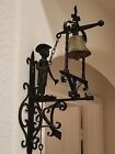 Antique Black Wrought Iron Catholic Monastery Mission Bell Monk. Excellent