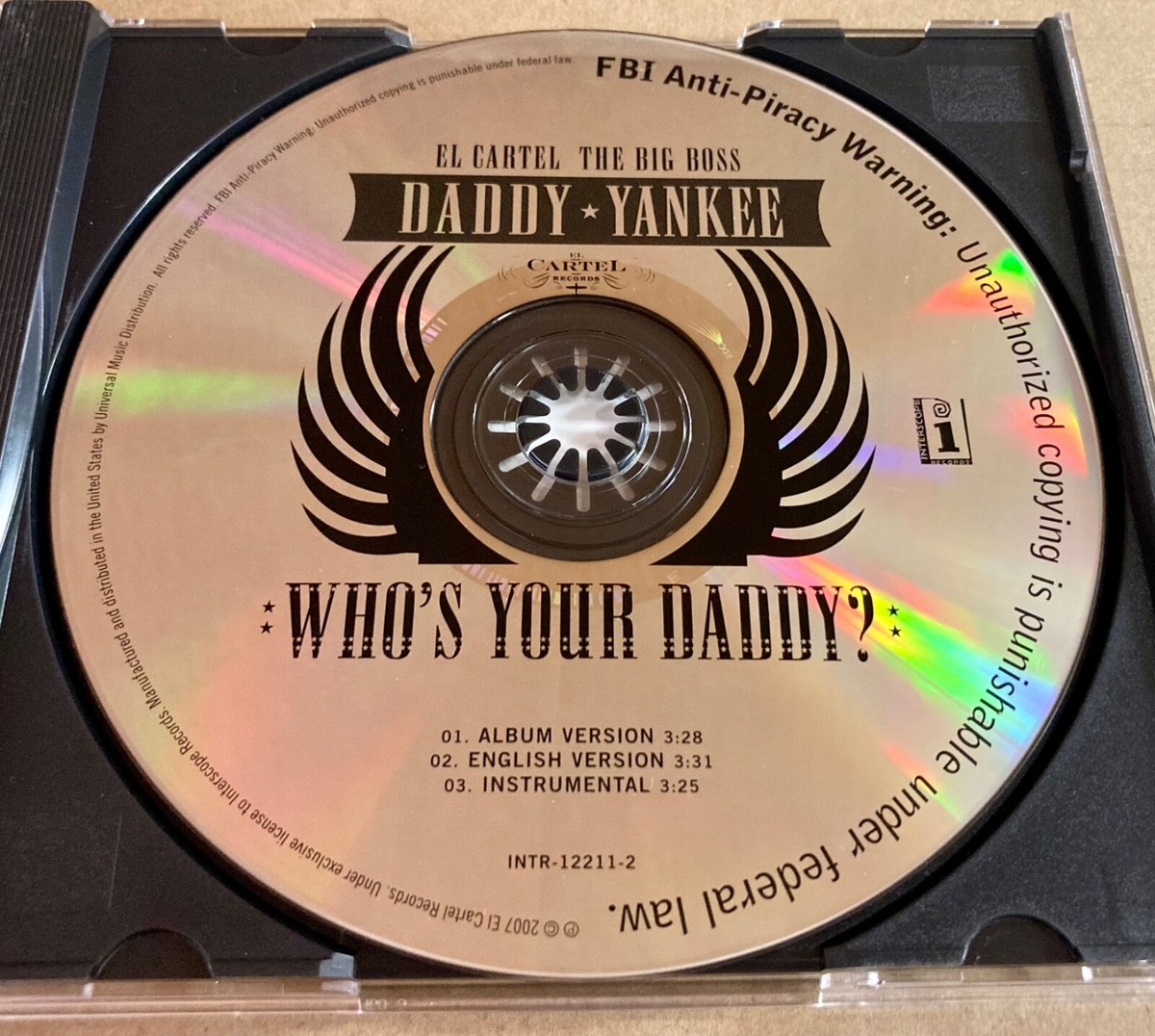 NM) Promo CD Single Daddy Yankee Who's Your Daddy? 3 Versions 2007