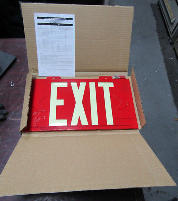   NEW BRADY PHOTOLUMINESCENT EXIT SIGN NON-ELECTRIC 15-1/4'' x 8-1/4'' 90885