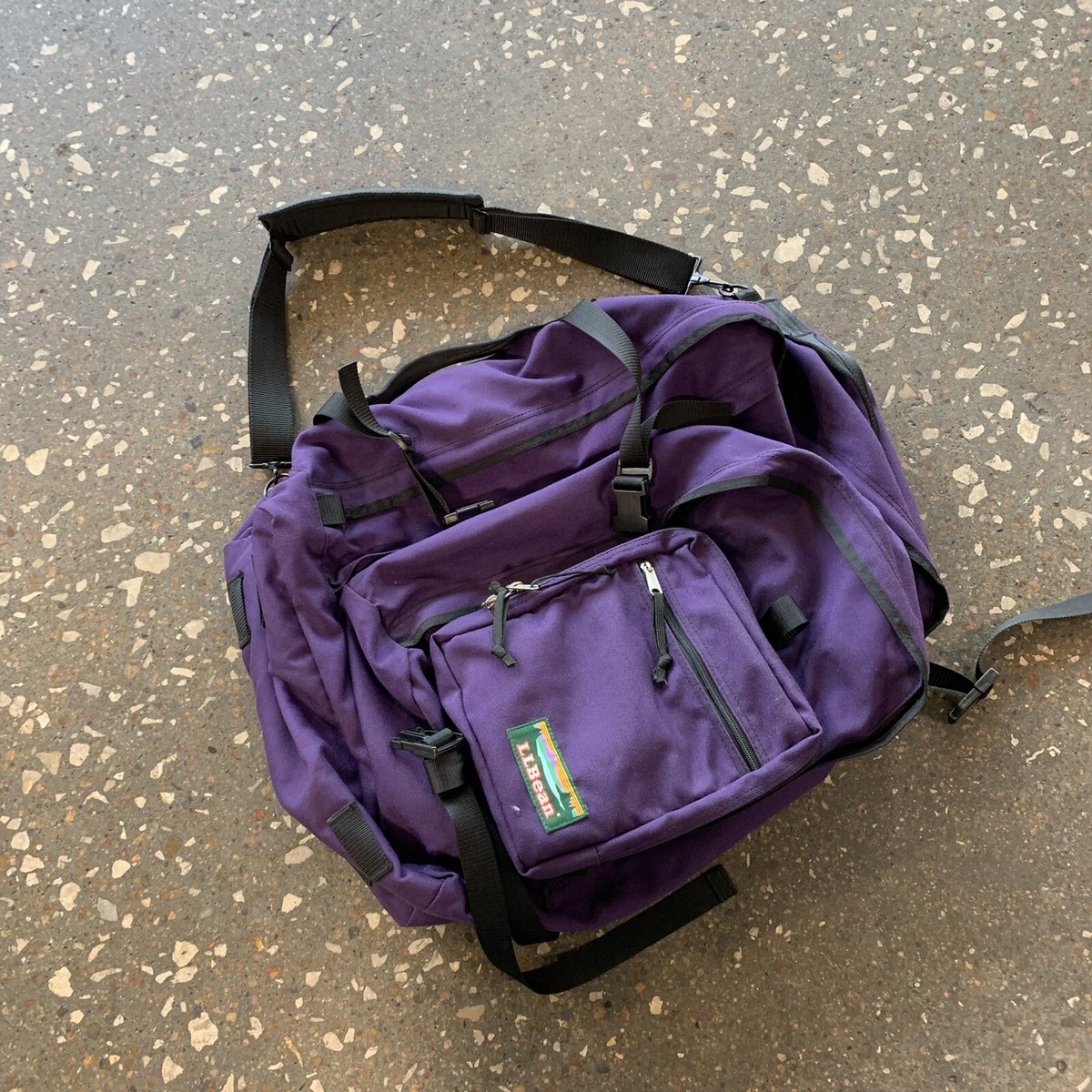 Rare Vintage LL Bean Purple Black Hiking Trail Zip-Up 2 In 1