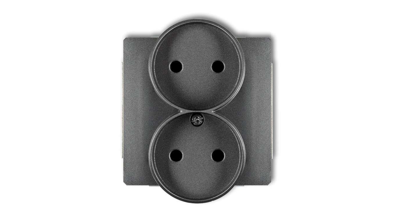 DECO Double socket b/u graphite 11DGPR-2p /T2UK