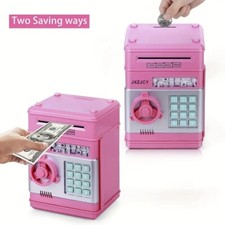 DIGITAL Piggy Bank: Money Saving Box for Kids  Adults - Mini ATM for Cash coin